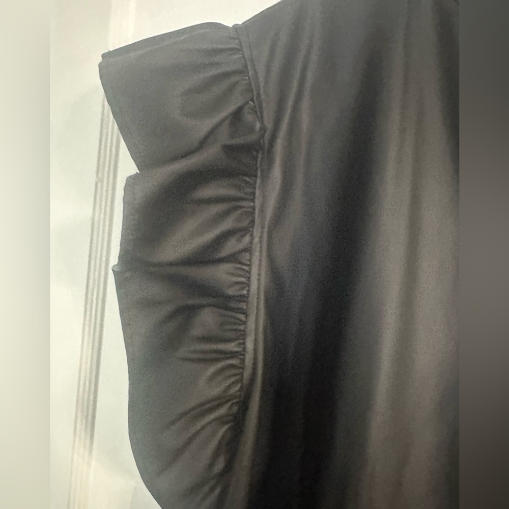Faux Leather Ruffle Dress - Picture 2 of 5
